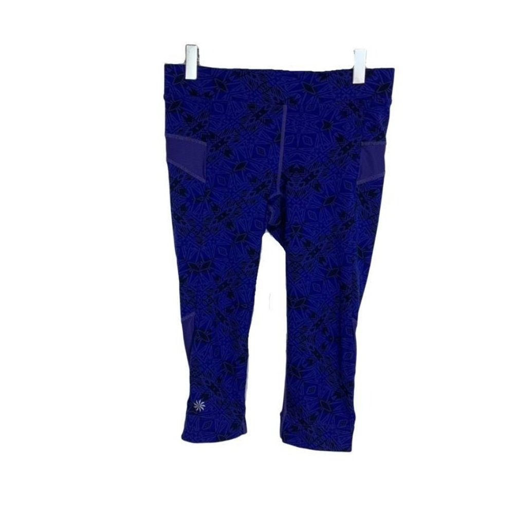 Athleta Leggings Capri Length Patterned Size XS‎